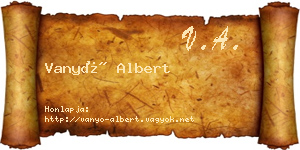 Vanyó Albert névjegykártya