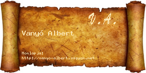 Vanyó Albert névjegykártya
