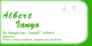 albert vanyo business card